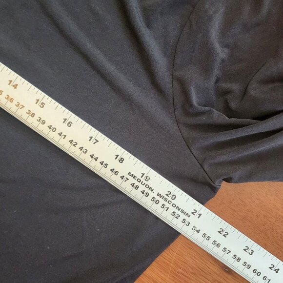 JM Collection Boho Tunic Women's Size L Black Top Sleeve 3/4 Blouse - Picture 8 of 11